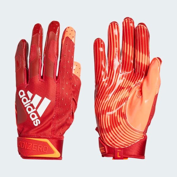 ADIDAS Adizero 9.0 Highlighter Receiver Gloves, Red, L - Picture 1 of 10